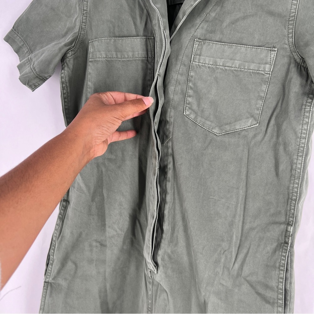 Madewell Size XXS Olive Dyed Relaxed Coverall Romper Minimalist Utility - Picture 5 of 15